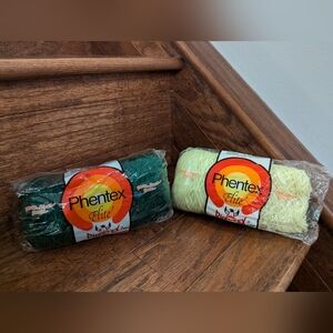 PHENTEX Elite Knitting yarn 100% Olefin, weight 3 85 g x 2 yellow & green